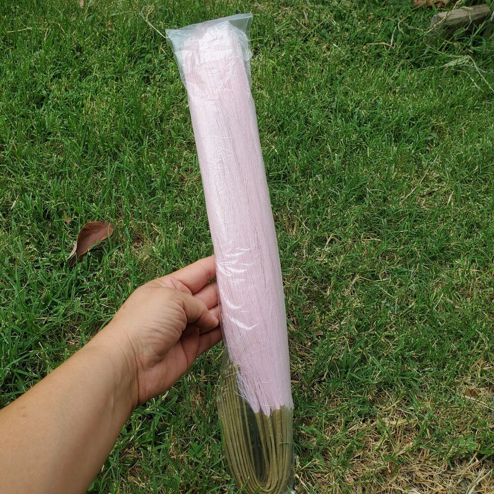 Pink Faux Pampas Grass, Fluffy Artificial Colored Pompas Grass Short Blush Fake